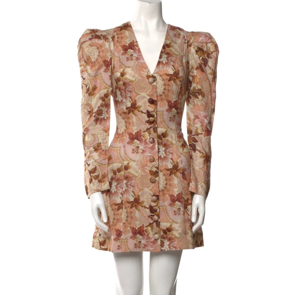 Alemais Pink Floral Long Sleeve Dress